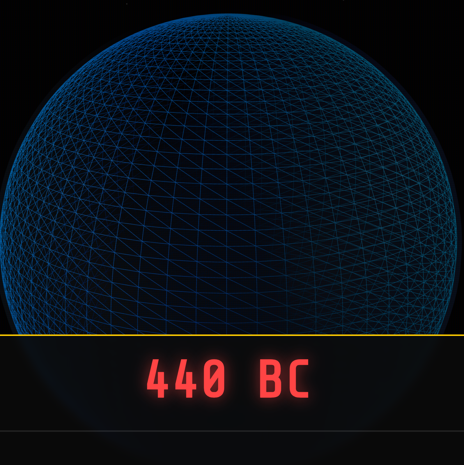 Global Conflict History Interactive tool showing 3D globe with historical conflict markers