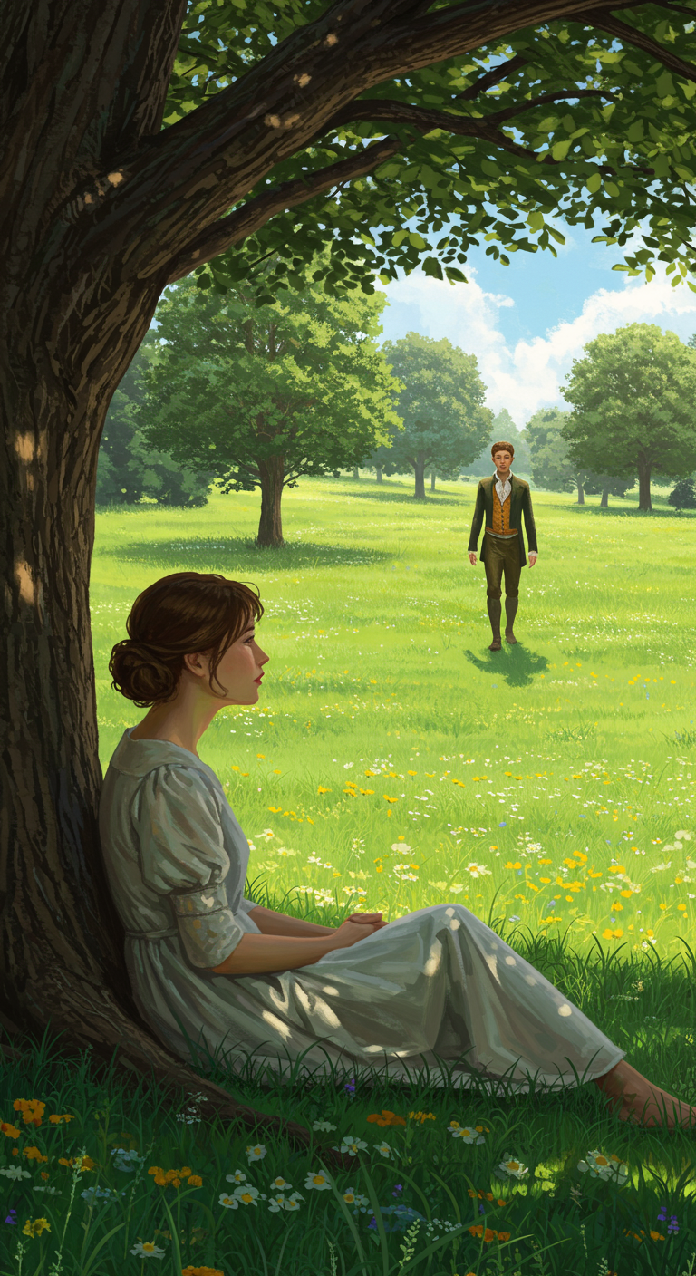 Woman intertwined with nature